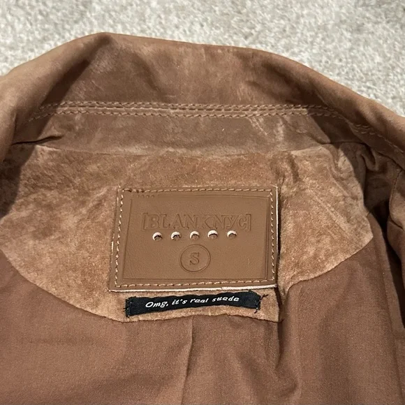 Blank NYC Tan Camel Suede Leather Motorcycle Jacket - Picture 3 of 5